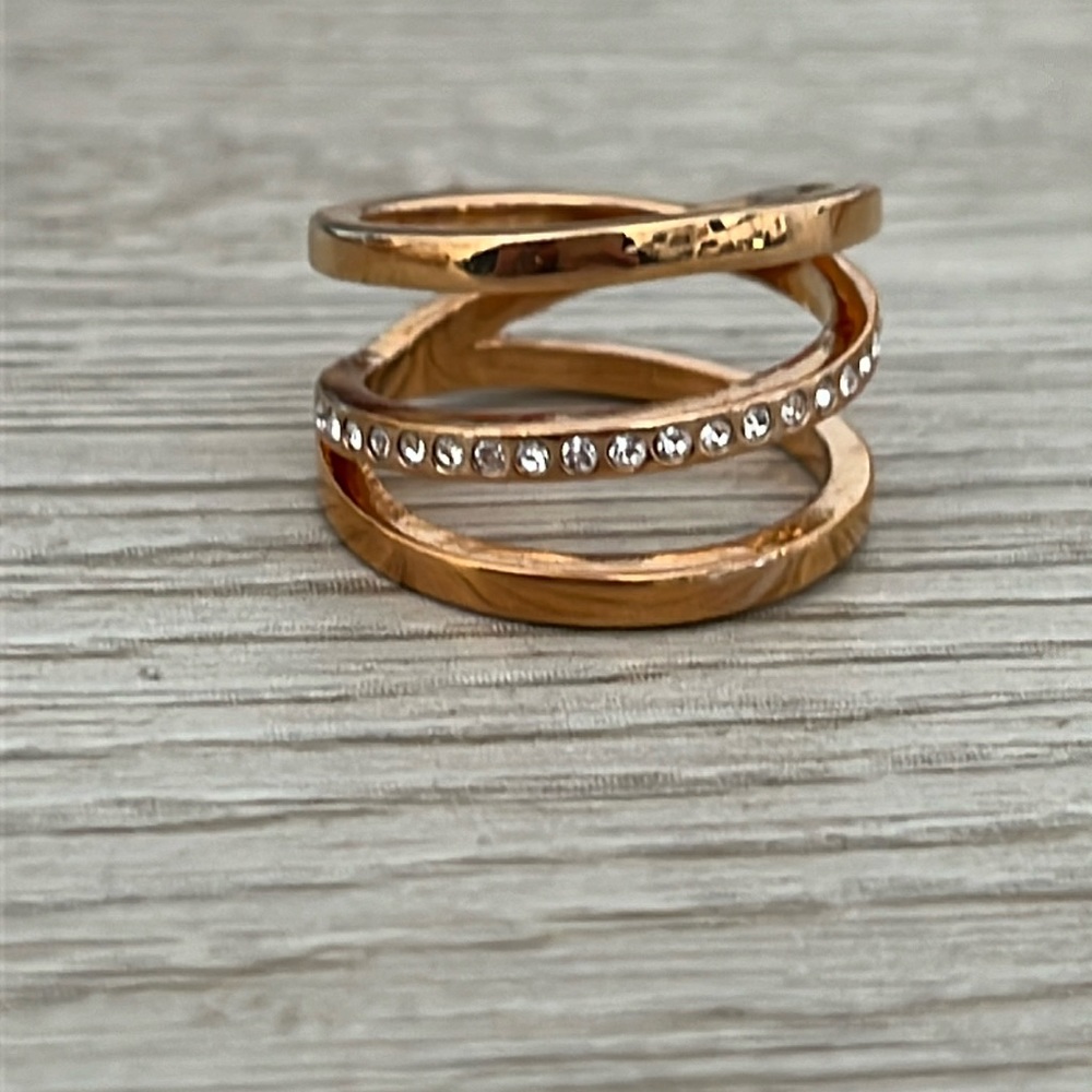 Vita Fede Helix Crystal Rose Gold Ring